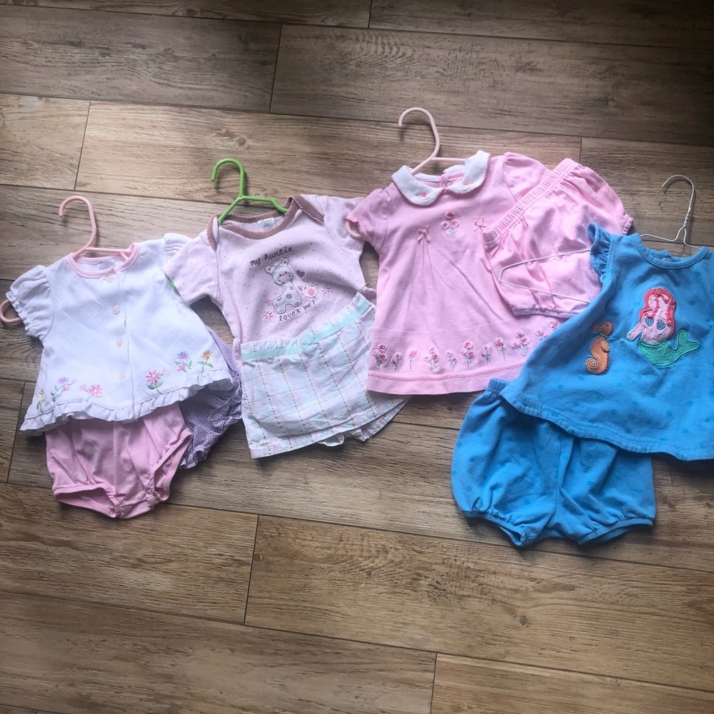 6m Girls knit sets Le Top mermaid, Carter’s, etc